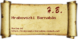 Hrabovszki Barnabás névjegykártya